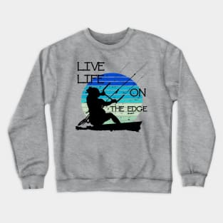 Vintage Sunset Retro Sunrise Black Kitesurfer Silhouette 1 Crewneck Sweatshirt